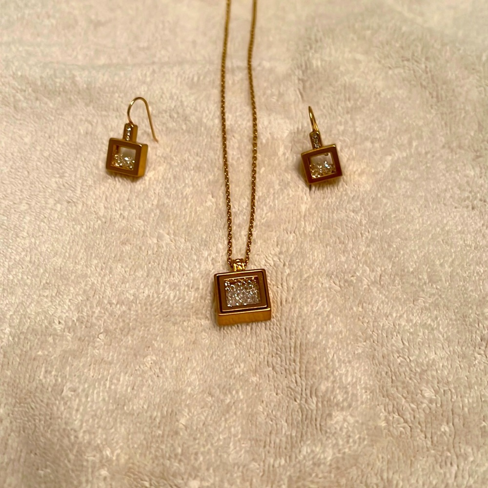 Brighton gold necklace and earring set